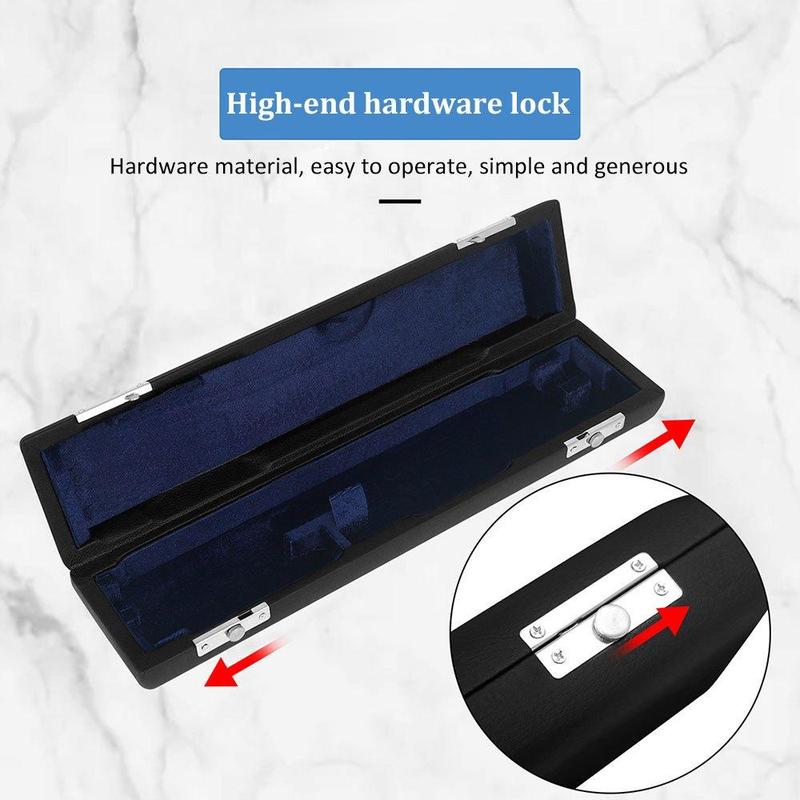 Product Introduction of Portable 16 Holes Flute Faux Leather Box, Drop Protection Flute Organizer, Musical Instrument Bag with Adjustable Strap 5
