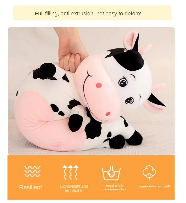 Product Introduction of ตุ๊กตาวัวการ์ตูนนุ่มน่ารัก 70 ซม./100 ซม. ตุ๊กตาของเล่น หมอนกอดนอน ของขวัญวันเกิดสำหรับเด็ก เด็กชาย และเด็กหญิง ของตกแต่งบ้าน 10