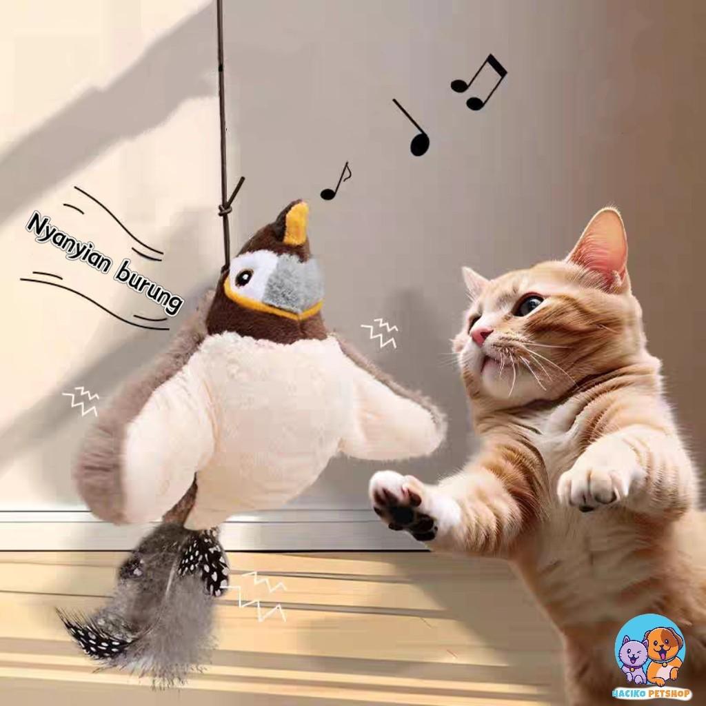 Mainan Kucing USB Bisa Di Charger Listrik Mainan Kucing Interaktif Otomatis Burung  Bisa Bergerak Bersuara/Mainan Anjing