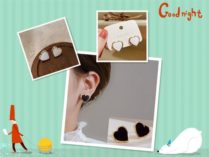 Product Introduction of S925 Silver Needle New Niche Design Heart-shaped Earrings Elegant All-match Small Fresh Earrings Earrings 17