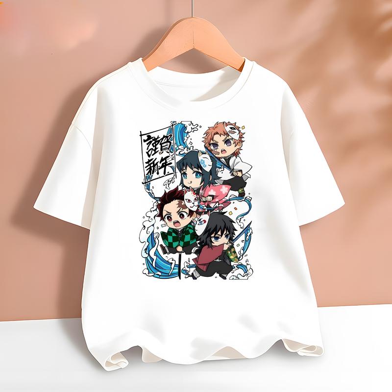 [MUA ÁO Ở ĐÂY Ạ]Áo thun in hình Thanh gươm Diệt Quỷ cho bé trai, bé gái từ 9kg đến 34kg họa tiết dễ thương Cotton Thoải mái Dreamy Kids Vải Cotton