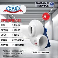 Gambar CKE Centrifugal Fan Blower Keong 8 Inch 220V Polypropylene Tahan Bahan Kimia Exhaust Fan Hisap Udara untuk Pabrik Laboratorium IPAL Ducting dari CKE Fan Official Kab. Tangerang 2 Tokopedia