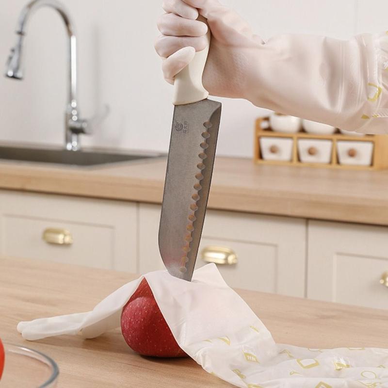 Product Introduction of New Rubber Dishwashing Gloves Thickened Waterproof Women Washing Clothes Hanging Plush Brush Bowl Latex Gloves 10