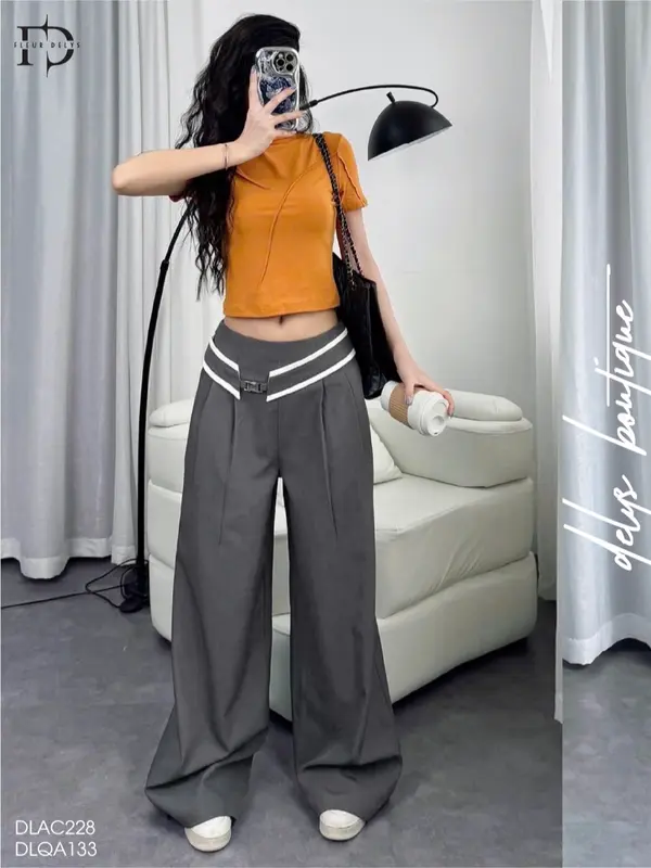 Áo Croptop Nữ Phối Gân Ngắn Tay Nhiều Màu Delys DLAC228 5