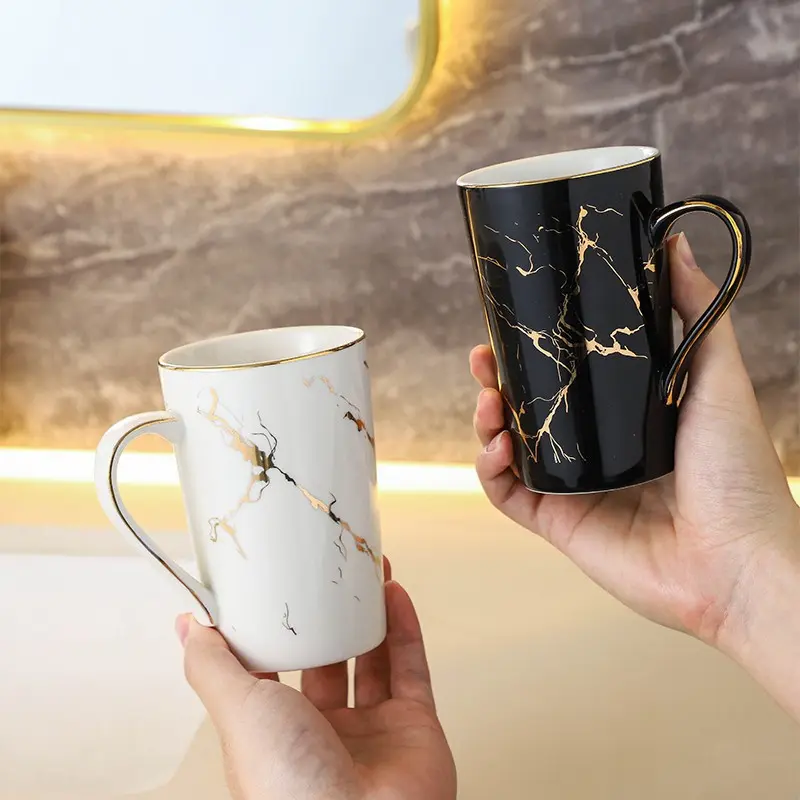 Bakindo Nordic Coffee Glass Mug Gelas Kopi Teh Keramik Marble Pattern Marble Mug Gift Box Gelas Marble Tutup Hampers Glass Marble 6
