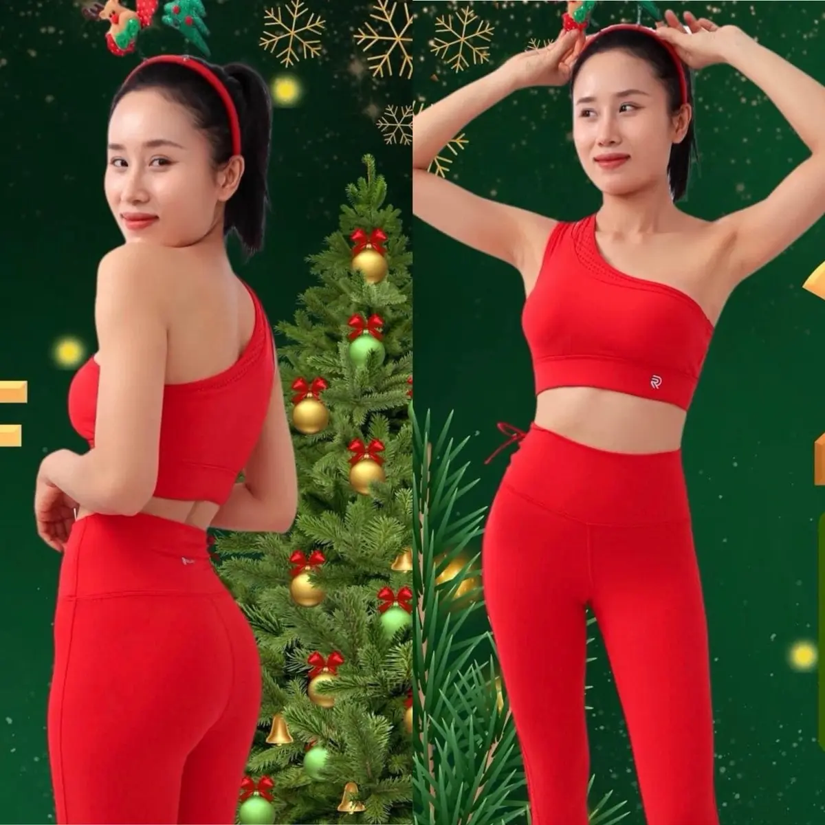￼Đồ tập gym, đồ tập yoga, set bộ lệch vai cắt lazer tinh tế, áo bra tập gym, yoga, quần legging nữ