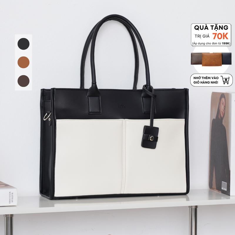 Túi Công Sở Nữ Tote Da Đựng Laptop 15 inch, túi xách tay hình chữ nhật size to đi làm học đi dạy A4 LILY Limi bags