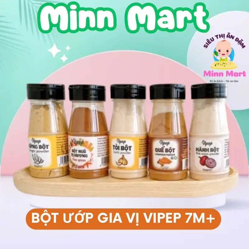 Gia vị nêm Vipep Bột hành, tỏi,ngũ vị hương, bột gừng 40g, 70g ( không thêm muối đường ) 0