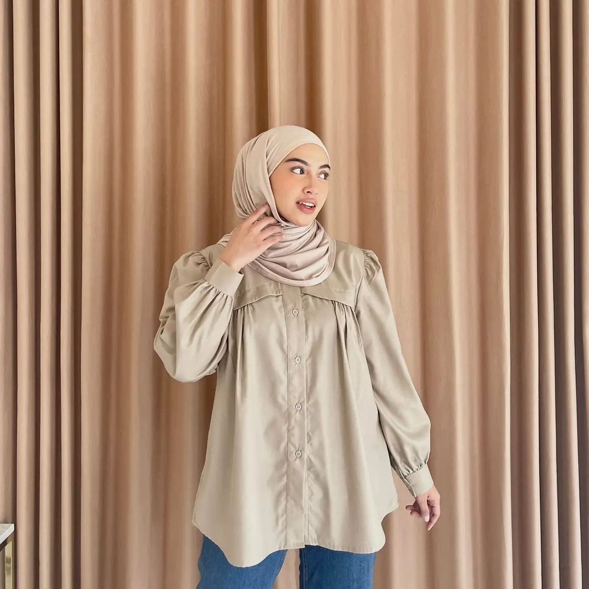 BY LFAZ Laudya Shirt | Kemeja Kerja - Kuliah Katun Premium Wanita Balon Kerah Baju Atasan Casual