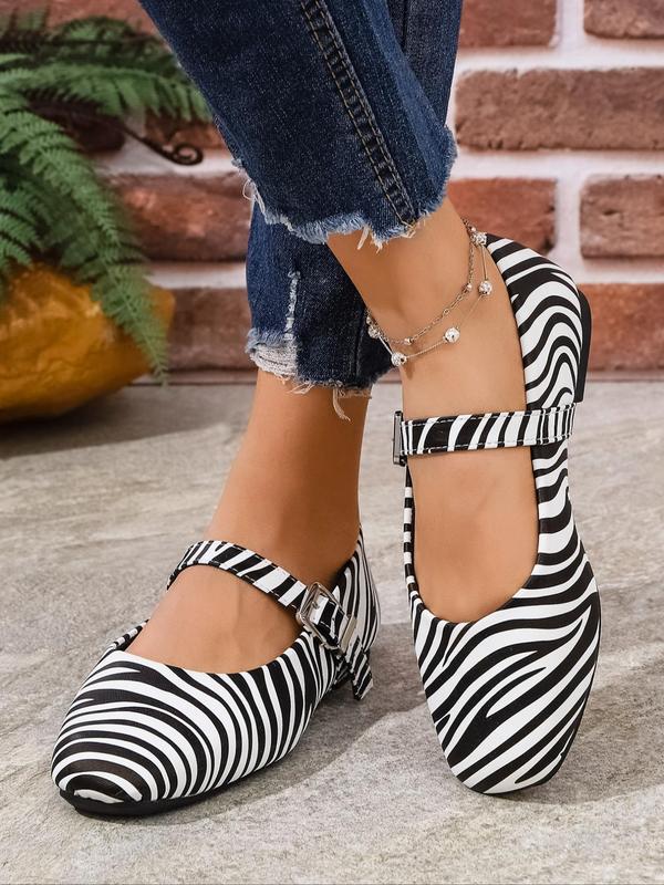 Women's Fashionable Zebra Stripe Pattern Flats, Elegant Comfortable Flats for Daily Wear, Lightweight Breathable Shoes for All Seasons 2