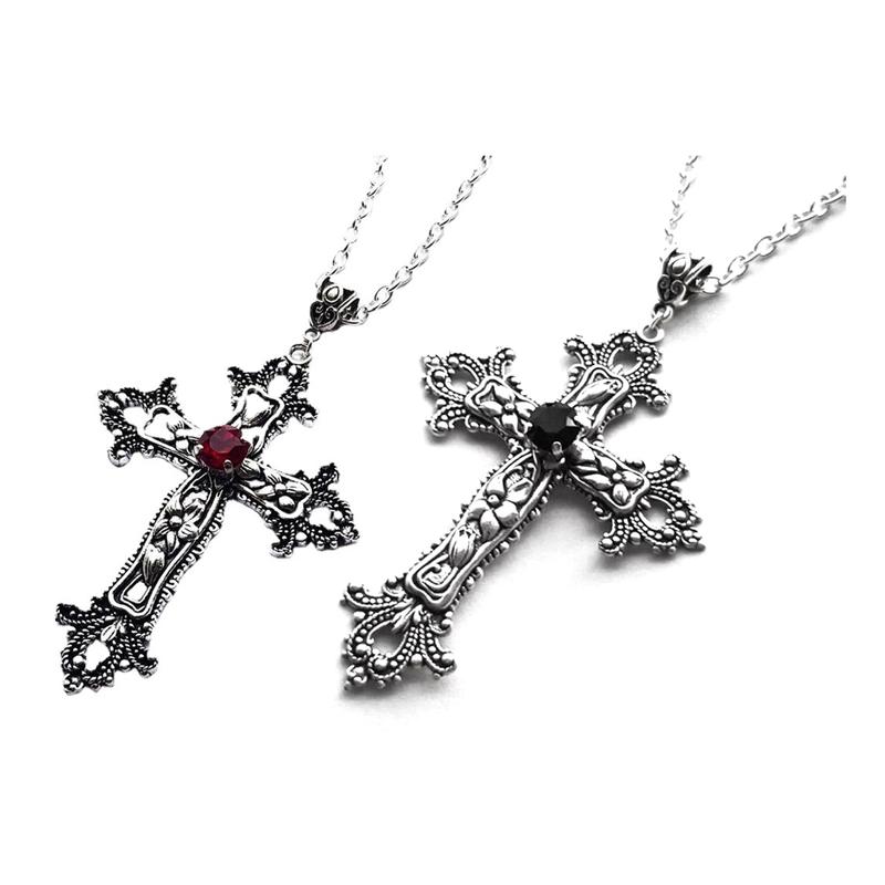 Vòng Cổ Mặt Dây Chuyền Chữ Thập, Phong Cách Cổ Điển Dành Cho Nữ, Phụ Kiện Goth, Dây Chuyền Dài Gothic 6
