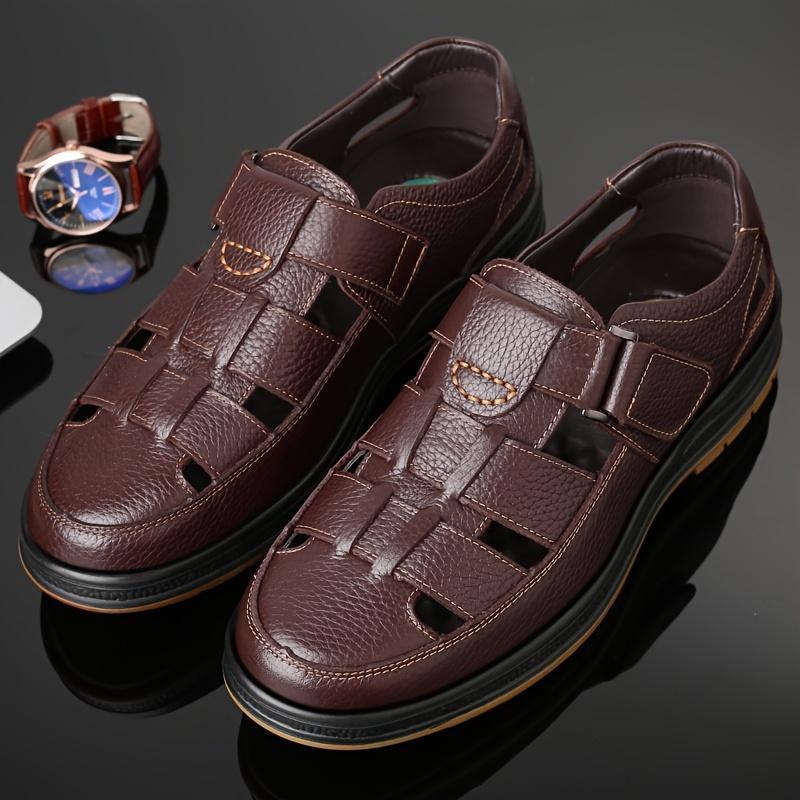 Product Introduction of Men's Premium Leisure Footwear - Breathable & Flexible Closure, Non-Slip Comfortable Sole for Driving, Walking, Business & Daily Use - Elegant Brown men  shoes Boy Flat 28