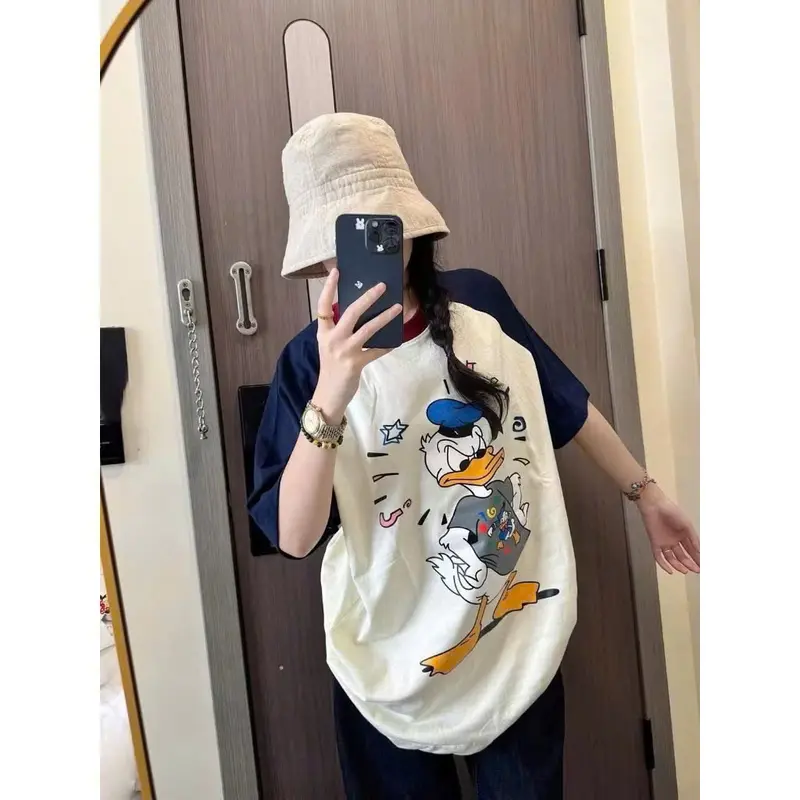 ÁO THUN NỮ HÌNH VỊT DONALD HÌNH IN 3D CHẤT ÁO COTTON HOTTREND 4
