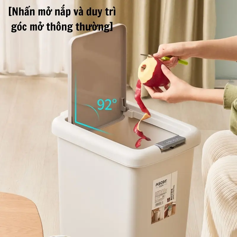 Thùng Rác Đạp Chữ Nhật 8L-10L-15L-20L Dùng Cho Văn Phòng, Gia ĐÌnh, Kháng Khuẩn Khử Mùi, Ngăn Mùi Hôi 1