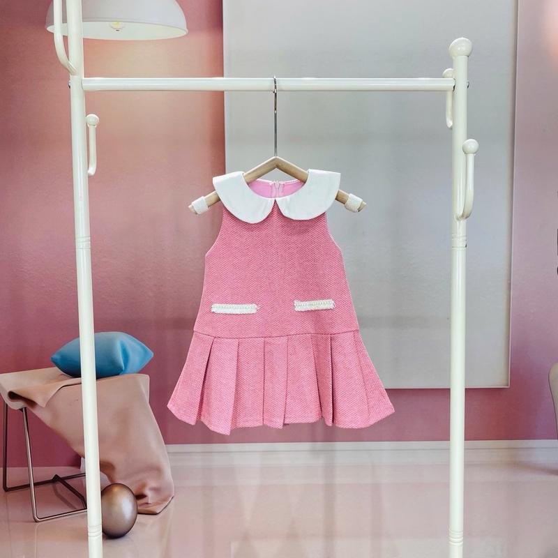 NHIENKIDS K38 Quần áo bé gái Váy dạ hồng cho bé gái siêu xinh từ 8 đến 22kg