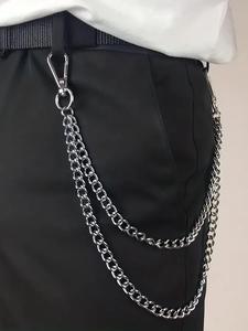 パンクスタイルチェーンデザインのパンツベルト、ファッショナブルな二重層のウエストチェーン、ジーンズやパンツに合うトレンディでエレガントなベルト、誕生日プレゼントに最適
