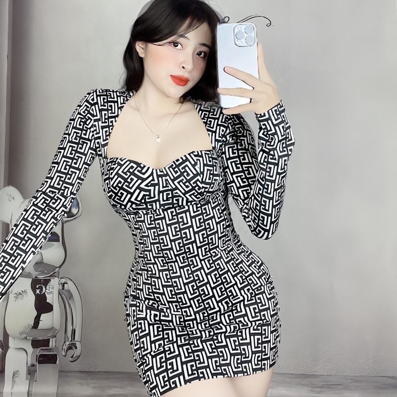 VÁY CUP BODY DÀI TAY SIÊU XINH Nữ Dress