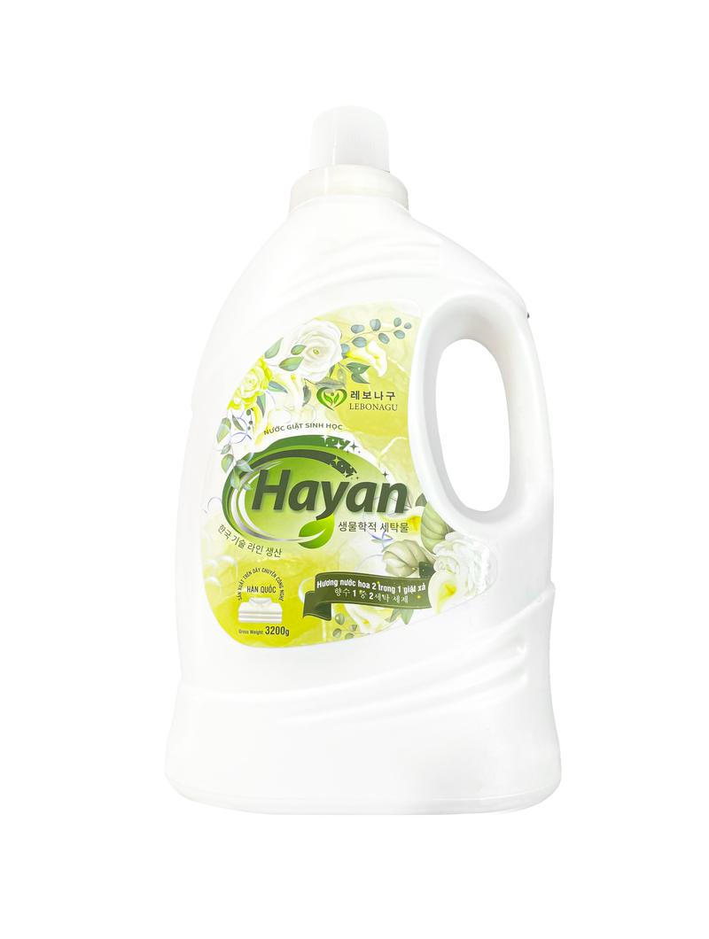 Product Introduction of ( Thùng 2 Can ) Nước Giặt Sinh Học Hayan 2 Trong 1 Giặt Xả Can 3 lít 2 2