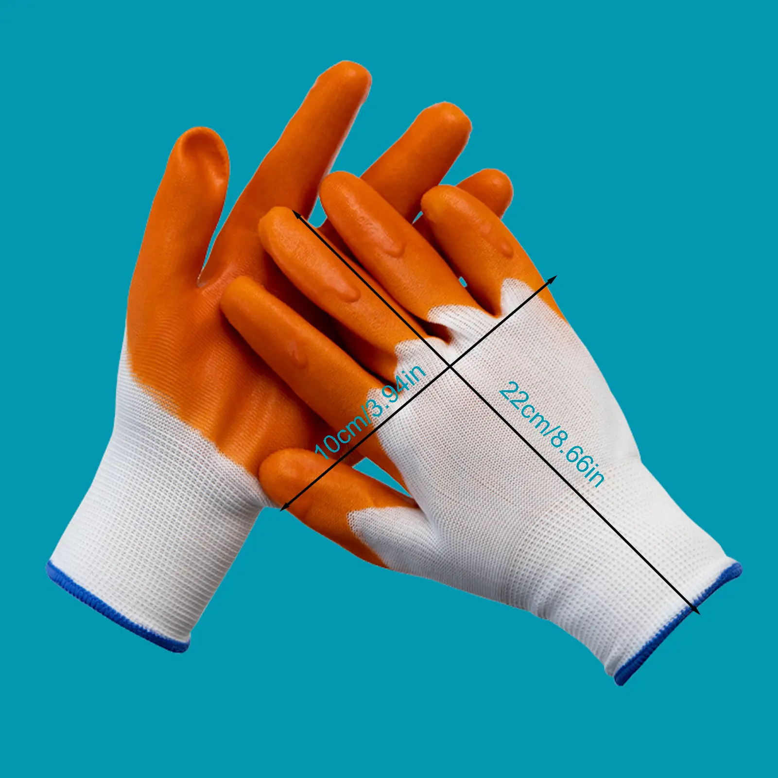 Nincomp Labor Protection Fully Dipped Nylon Pvc Semi-Hanging Fully Hanging Rubber Gloves Anti-Slip Wear-Resistant Waterproof Construction Site Construction Protective Gloves