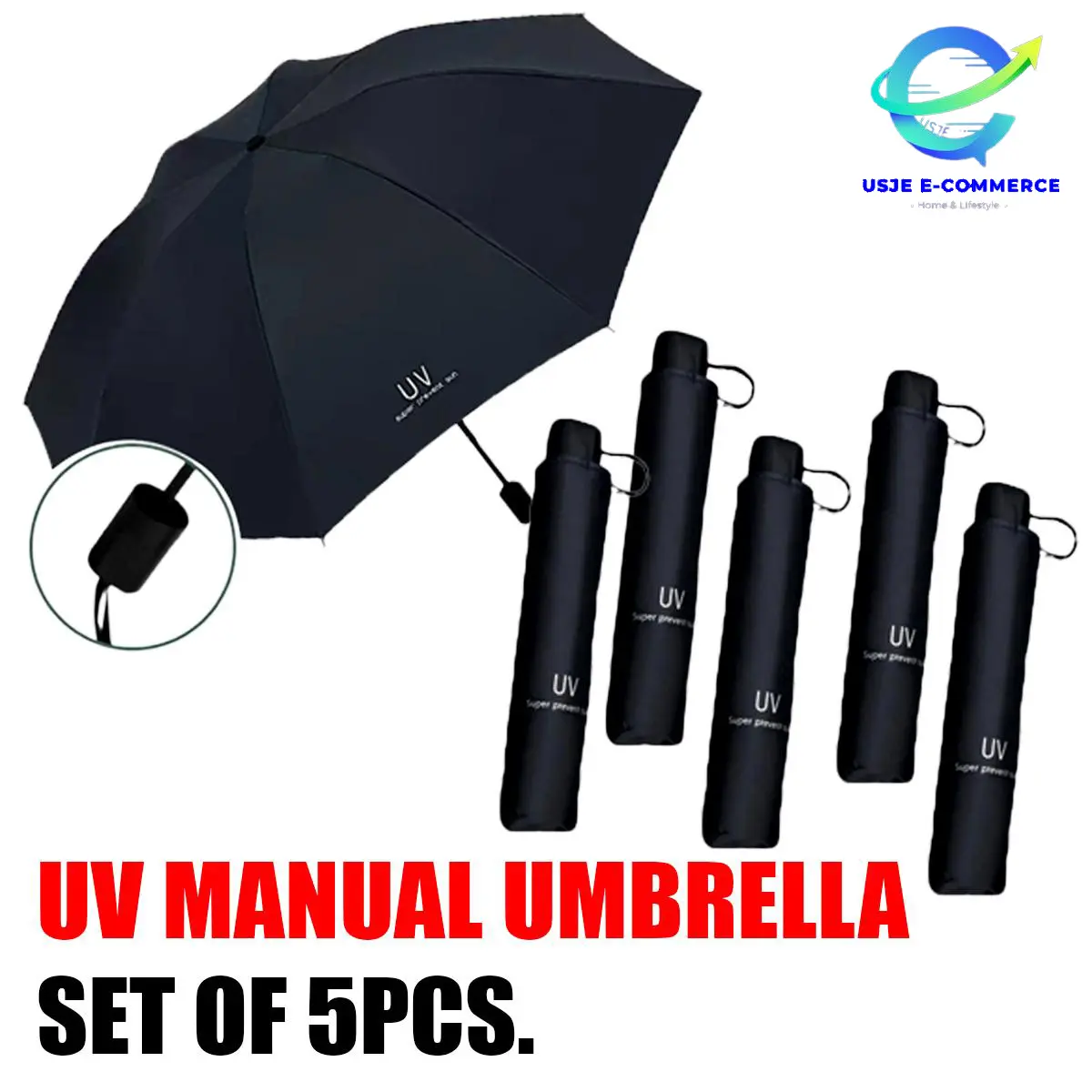 Set of 5 Umbrella Manual/Automatic Sunny Umbrella Anti-ultraviolet Folding Umbrella Men Women UV Design