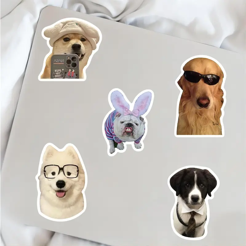 Cute Dog Pattern Sticker, 50pcs/set Funny Dog Sticker, DIY Decorative Sticker for Laptop, Phone, Computer, Guitar, Bag, Water Cup, Scrapbook 6