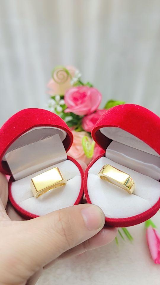 Product Introduction of Nhẫn đồng vàng mặt vuông 3c, 5c màu vàng 24k , nam nữ đeo được 7