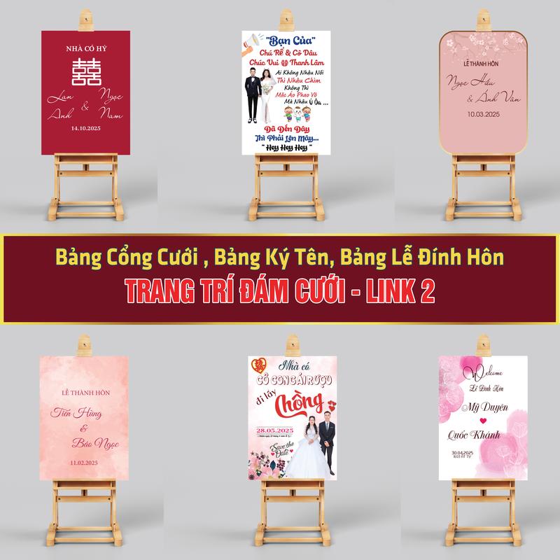 [Bảng Cổng Cưới 02] Bảng Cổng Cưới, Bảng Tên Dâu Rể, Bảng Welcome Trang Trí Đám Cưới
