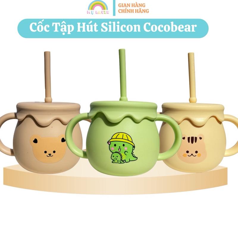 Cốc tập uống 3 giai đoạn Cocobear bằng silicon nguyên khối cao cấp cho bé