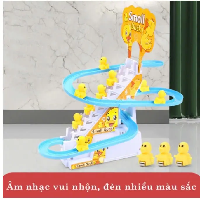 Đồ chơi cầu trượt Vịt vàng leo cầu thang với âm thanh vui nhộn + Đèn nháy đẹp mắt 0