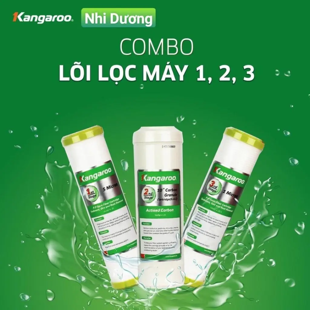 Bộ lõi lọc 123 kangaroo chính hãng