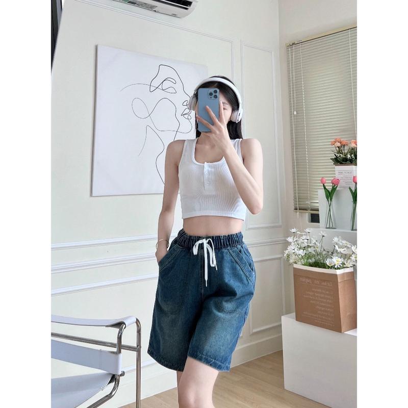  Quần Jean nữ lưng chun co giãn có bigsize 3XL quần bò lửng lưng thun co giãn phong cách Hàn Quốc Women Pants 