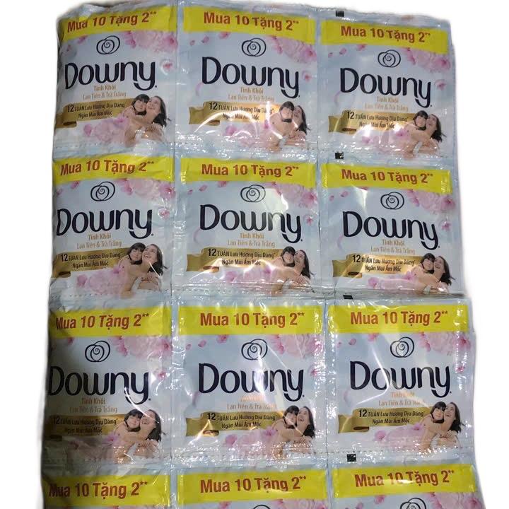 Dây nước xả vải downy tinh khôi lan tiên trà trắng dây 12 gói