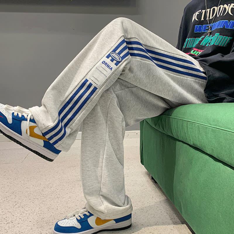 Quần Thể Thao 3 Sọc Chất Vải Nỉ Cotton Dày Dặn Mềm Mại Quần Ống Rộng Dáng Suông Unisex Nam Nữ