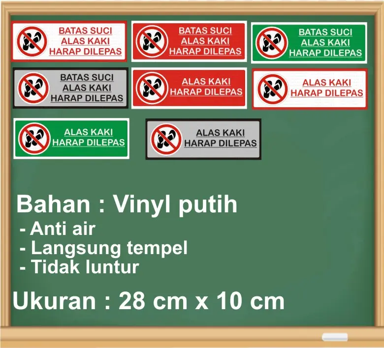 STIKER LARANGAN | BATAS SUCI | ALAS KAKI UKURAN 28 X 10 CM BAHAN VINIL
