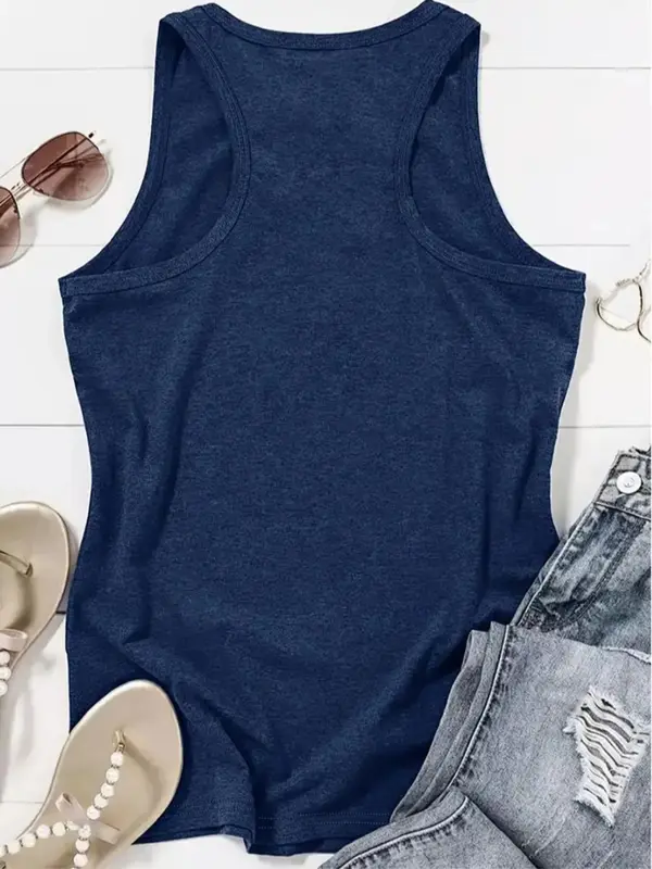 【Plus Size】 Solid Color Tank Top, Casual Sleeveless Round Neck Top for Daily Wear, Women's Plus Clothing for All Seasons 3