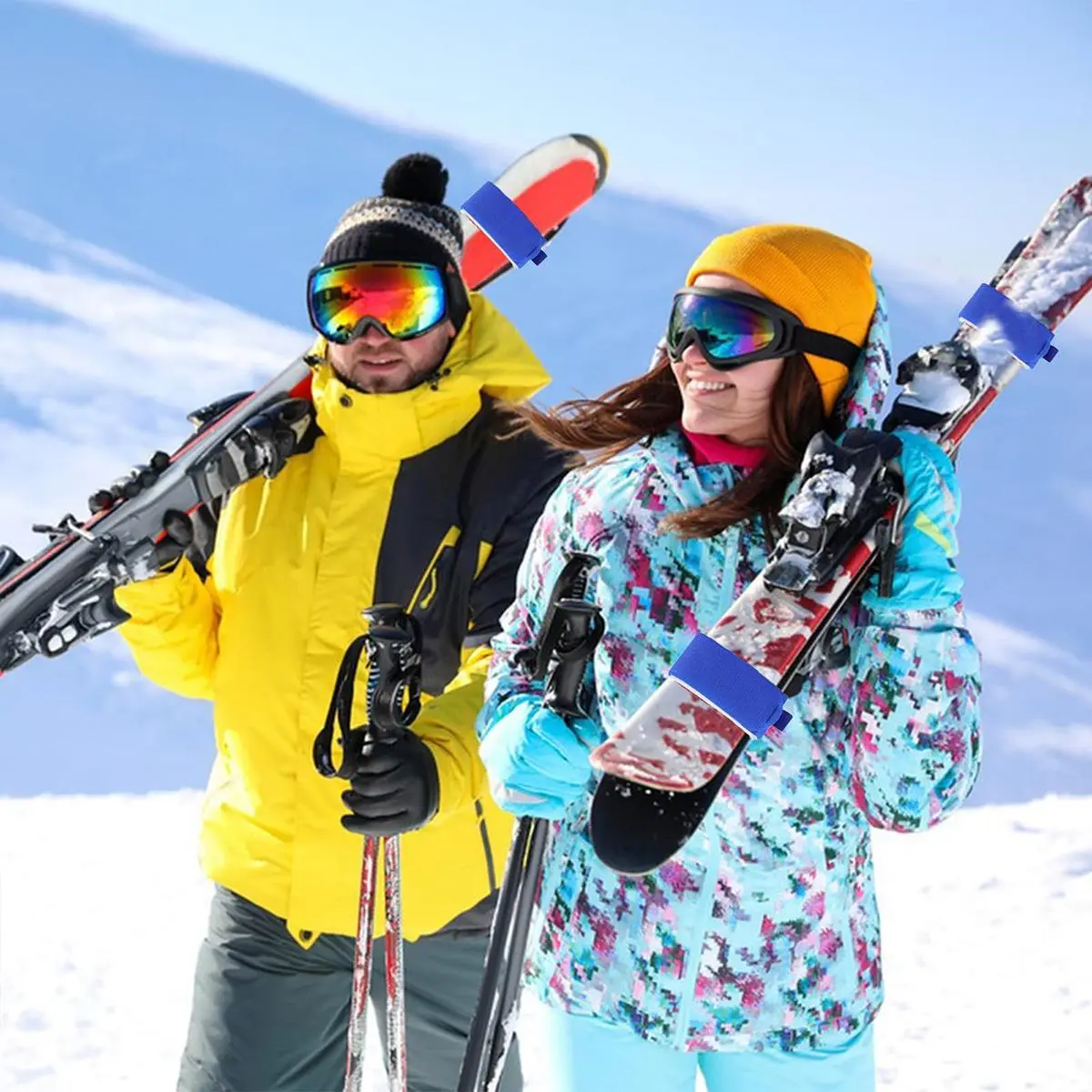 Ski Straps, Adjustable Ski Harness, Nylon Fastening Straps, Adjustable Ski Fasteners For Snowboarding, Mountaineering, Outdoor