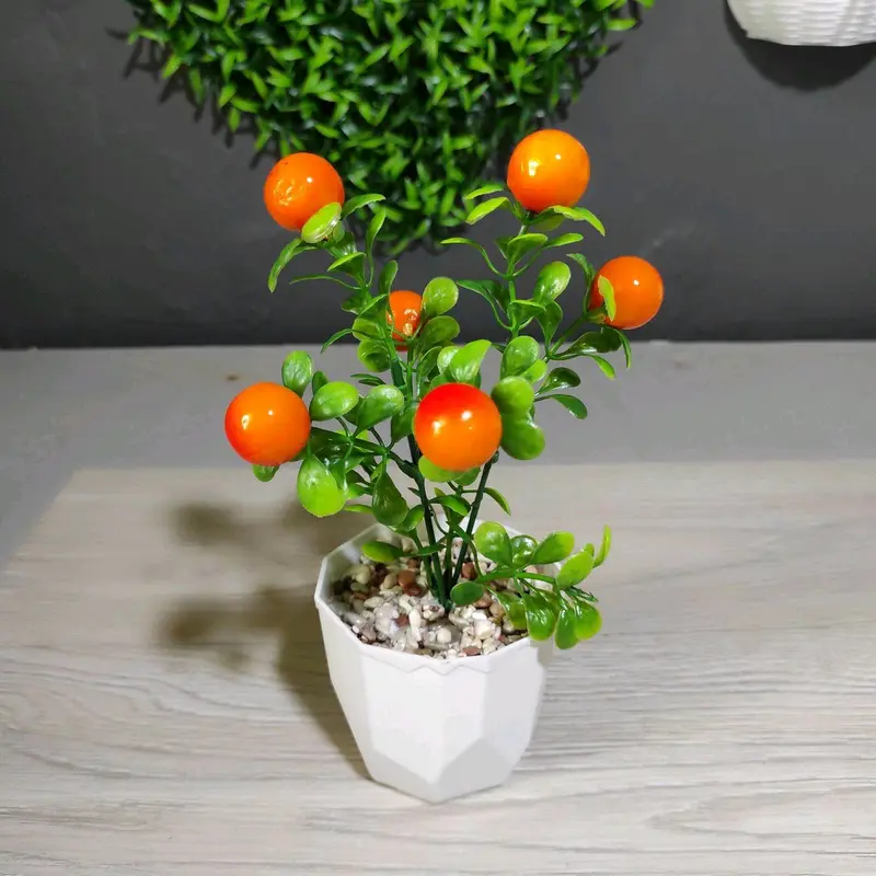 BUNGA HIAS ARTIFICIAL BUAH DEKORASI SUDAH TERMASUK POT DAN BATU ALAM Dekorasi 1