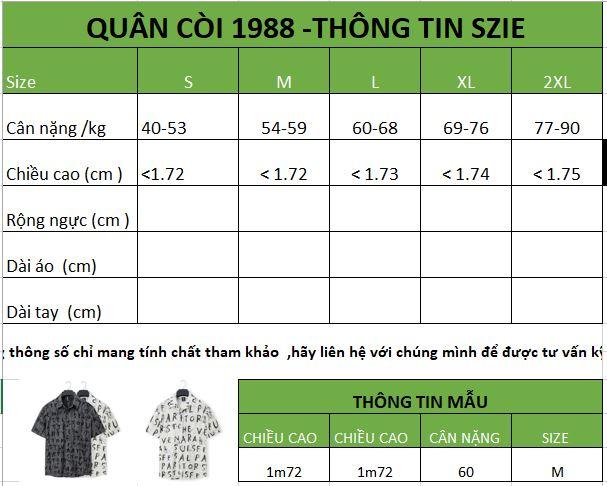 Product Introduction of Áo sơ mi cộc tay cotton wat họa tiết chữ cái  AT- 76 a( Quân còi 1988 ) Menswear Nam Cổ Tròn 2
