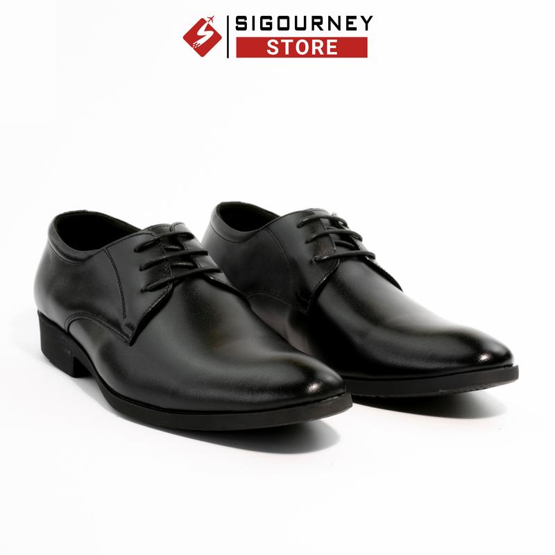 Giày tây nam dây buộc dành cho dân công sở SIGOURNEY màu đen da bò nhập khẩu SIG-04 Bảo hành 18 tháng Nhung