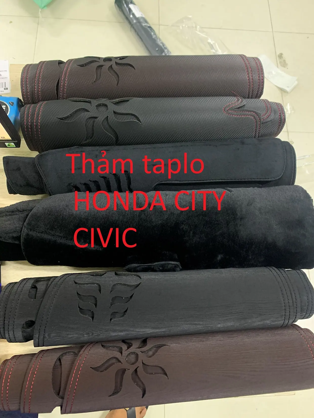 Thảm taplo HONDA CITY - CIVIC  - Chuyentaplo - da carbon chống nắng - chống nóng cho bề mặt taplo Thảm Taplo
