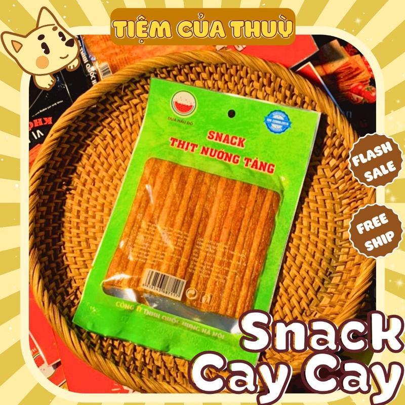 5 Gói Snack Thịt Nướng Tảng Làm Từ Bột Mì, Que Cay Tuổi Thơ, nem nướng phên, đồ ăn vặt, Bà Tuyết Diamond