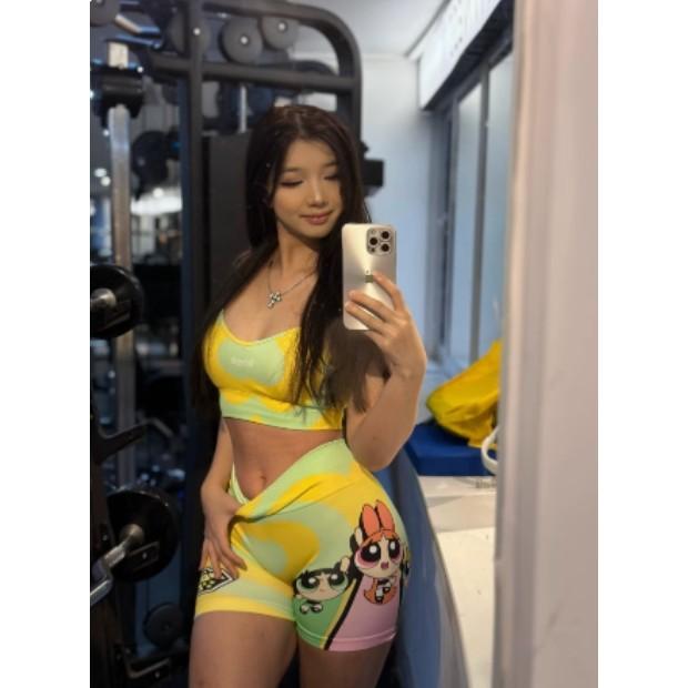 Bộ Tập Thể Dục, Hở Lưng Gợi Cảm, Dành Cho Nữ, Có Đệm Ngực, Áo Ngực Thể Thao Chống Sốc, Thích Hợp Tập Luyện Pilates, Trang Phục Yoga Chuyên Nghiệp, Tuyệt Đẹp, Màu Vàng