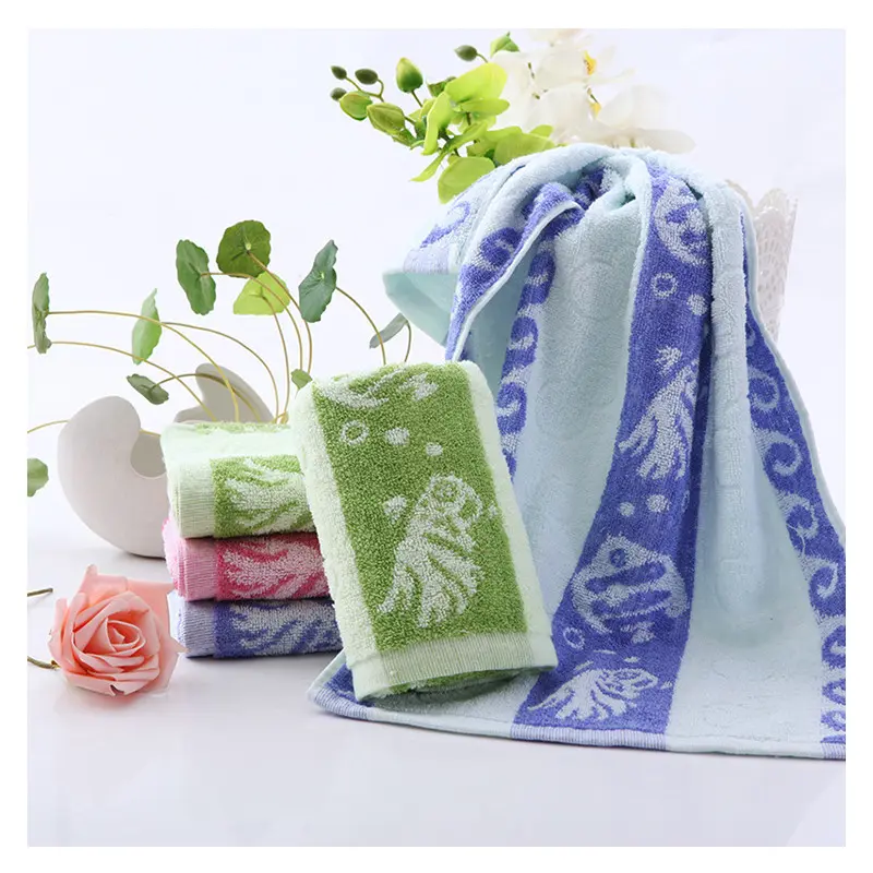 Khăn mặt trẻ em, Jacquard bông xoắn yếu, Thấm hút, Thích hợp cho trẻ Mẫu Giáo, Thiết kế sáng tạo, Hình tháp Nhỏ Nhà máy Gaoyang, Bán Buôn Nhà Tắm Cotton