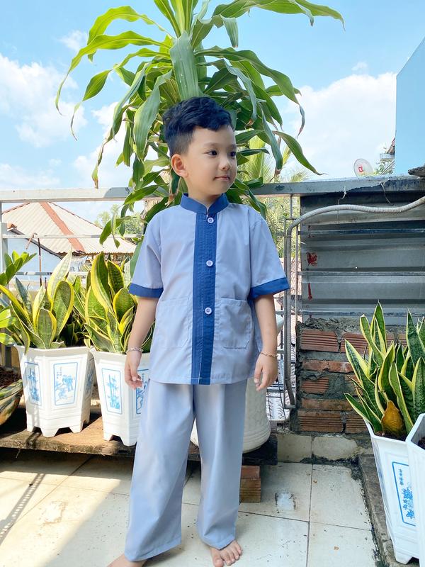 [Shin Kids] (8-30kg) Đồ Bộ Đi Chùa Bé Trai,Đồ Lam Đi Chùa Bé Trai.