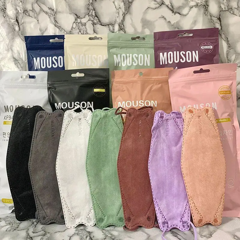 Masker kf94 MOUSON Oncare Embos Warna Motif Tali Senada Original  Medis 4Ply Korea Evo Warna Putih Hitam Abu BFE 98% Surgical Mask isi 10 pcs - COD - PROMO