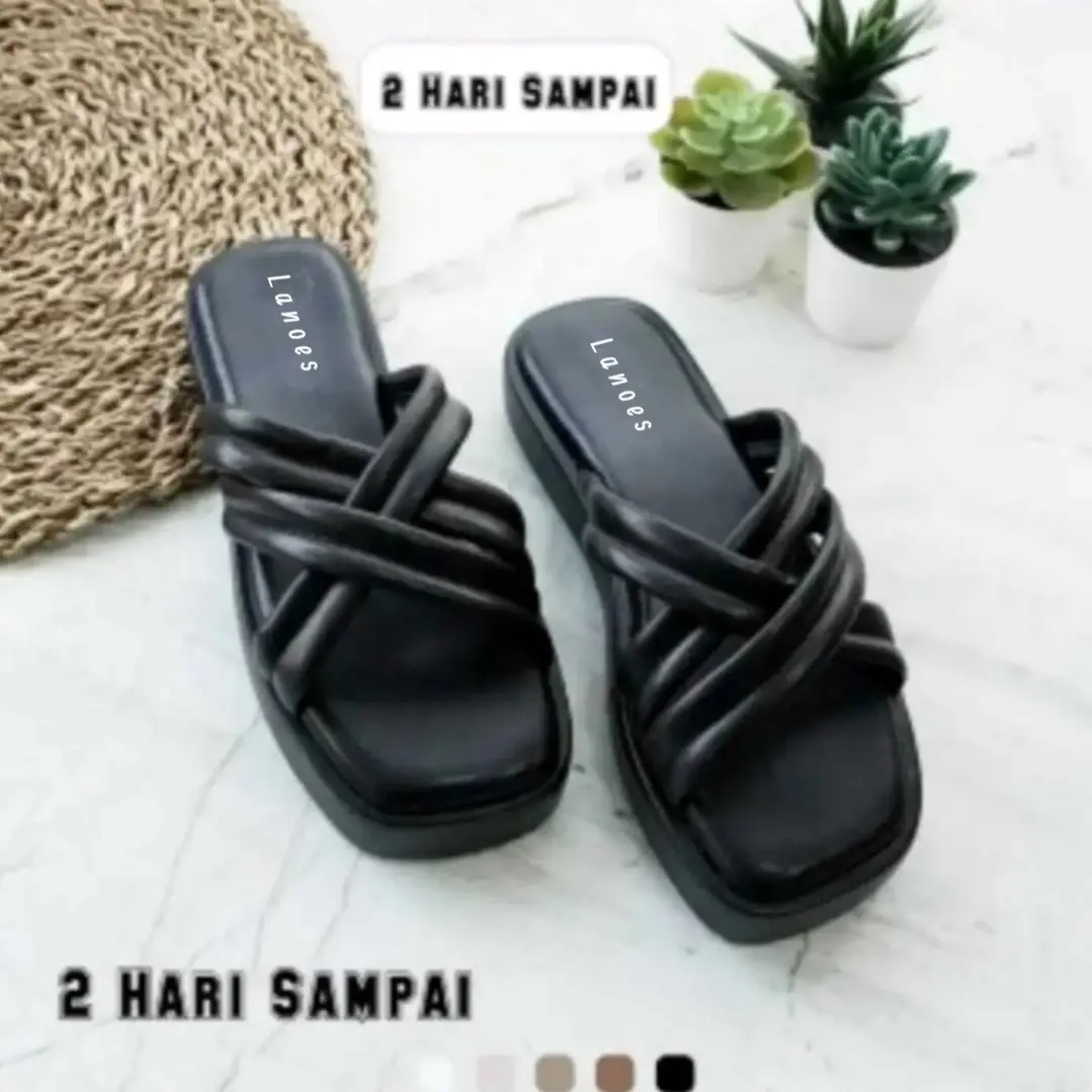 LANOES Sandal Sendal Wanita Dewasa Korean Style Terbaru Kekinian 2023 santri