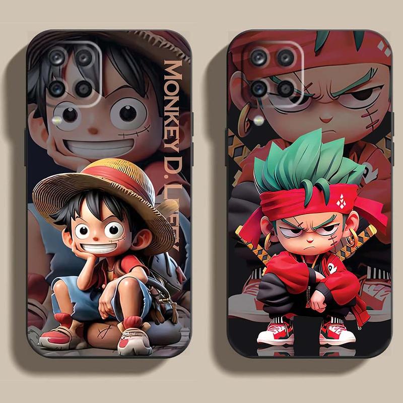 Ốp Lưng Dành Cho Samsung Galaxy A12, M12, A22, M32 cạnh viền vuông, có bảo vệ camera in hình ONE PIECE, GOKU