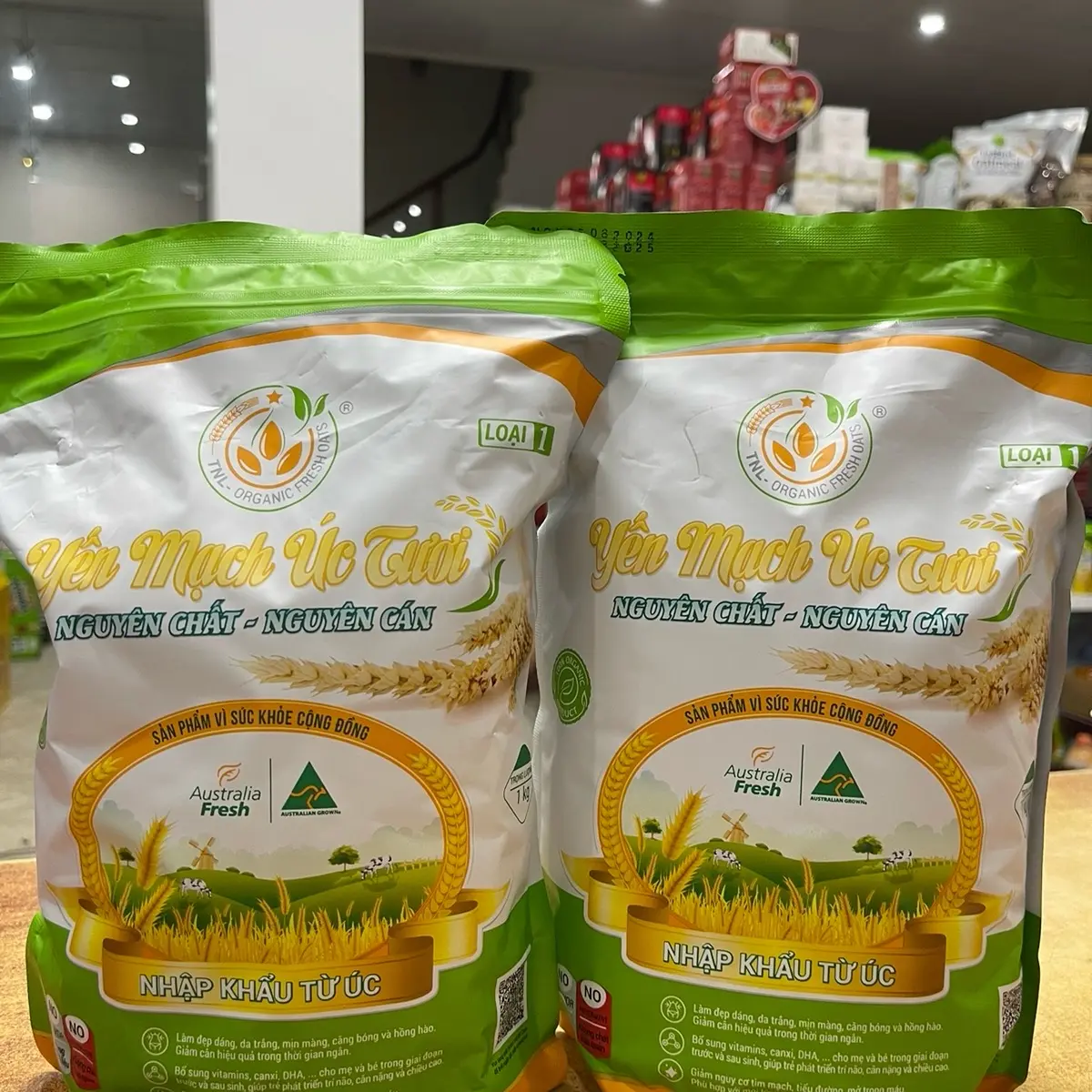 Combo 2 kg yến mạch Úc tươi giàu chất xơ hàng  chính hãng Food Thức Ăn