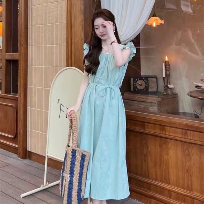 Váy bầu xinh dáng suông màu xanh [VB57]