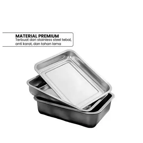 Nampan Stainless/ Baking Tray Loyang Persegi Untuk Kue Roti Anti Karat